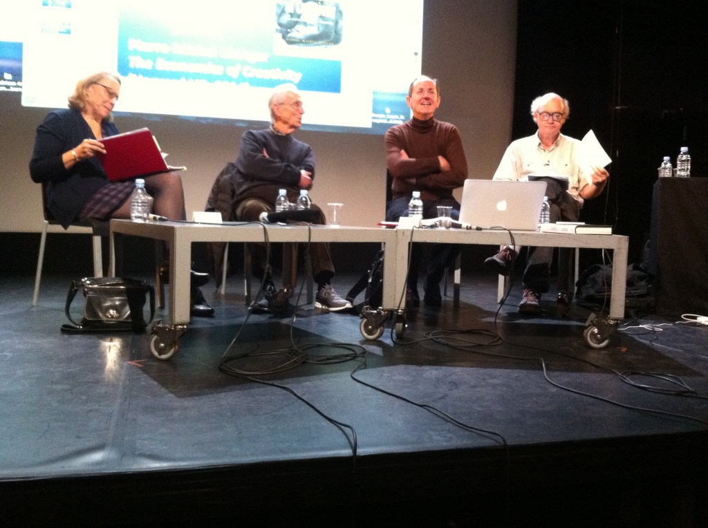 From the left, Georgina Born, Howard Becker, Pierre-Michel Menger, Nicholas Cook (photo by Nicolas Donin)
